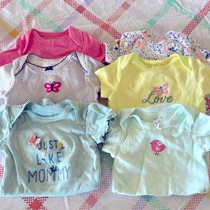 Carter’s 3 month Girls Short Sleeve Onsie set of 6